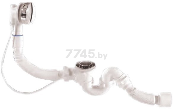 Сифон для ванны D70 с выпуском и переливом с гибкой трубой 40х40/50 BAKIMAY (0100101001)